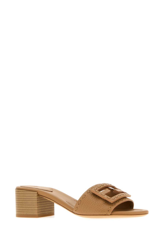 Camel leather Baguette mules FENDI (8R8862AQY2)