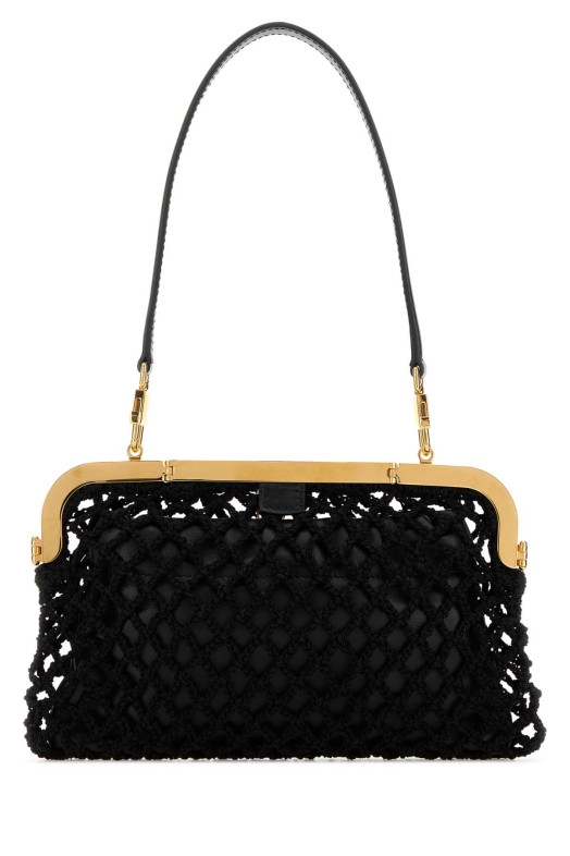 Black crochet Amanda handbag Black DOLCE & GABBANA (BB7920A0699)