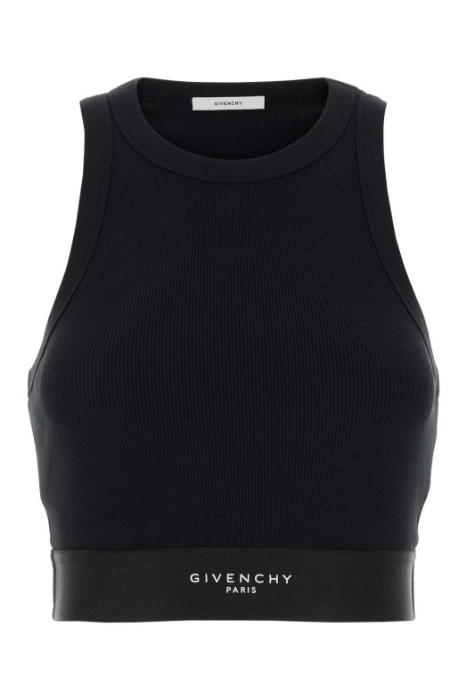 Чорний топ із еластичної бавовни GIVENCHY (BW70FNR2Q3)