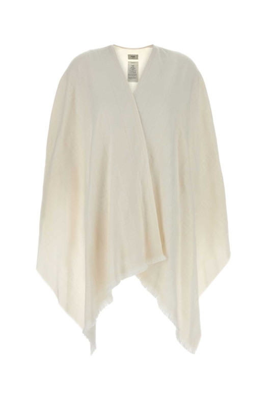 Ivory wool blend cape FENDI (FXX121B13S)