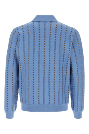 Cerulean blue cotton polo shirt FENDI (FZC171AWZ1)