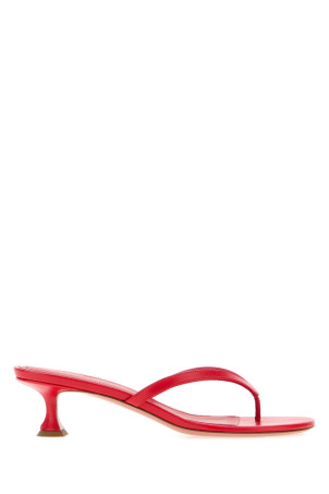 Red nappa leather Juliette thong mules Red AMINA MUADDI (JULIETTETHONG45)