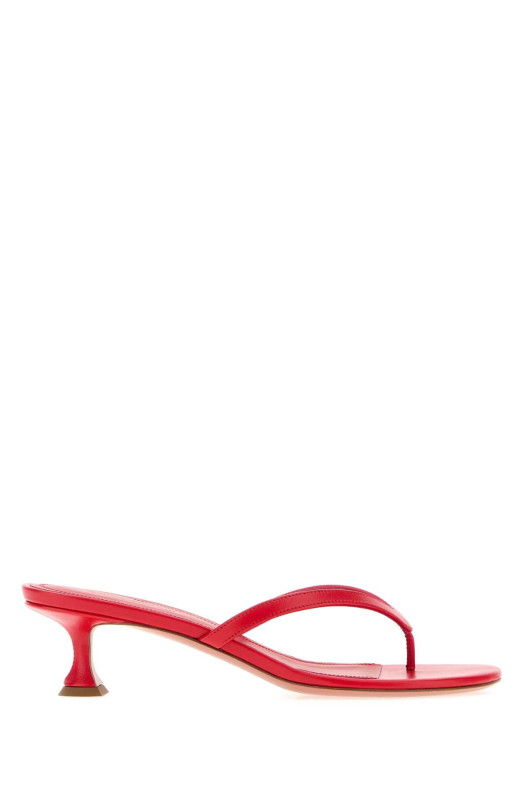 Red nappa leather Juliette thong mules Red AMINA MUADDI (JULIETTETHONG45)