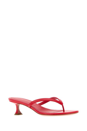 Red nappa leather Juliette thong mules Red AMINA MUADDI (JULIETTETHONG45)