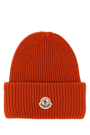 Помаранчева шапка-біні з вовняної суміші MONCLER (K20913B00075M1127)