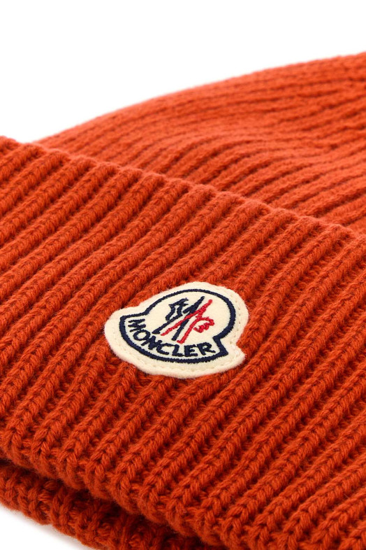 Оранжевая шапка-бейсболка из смешанной шерсти MONCLER (K20913B00075M1127)