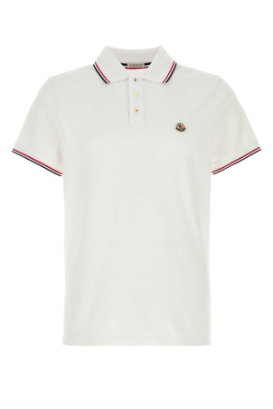 White piquet polo shirt MONCLER (L10918A7030084556)