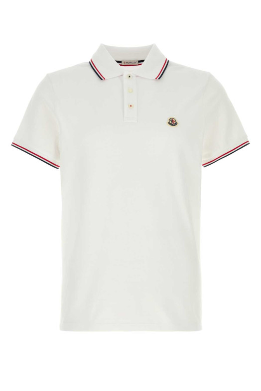 White piquet polo shirt MONCLER (L10918A7030084556)