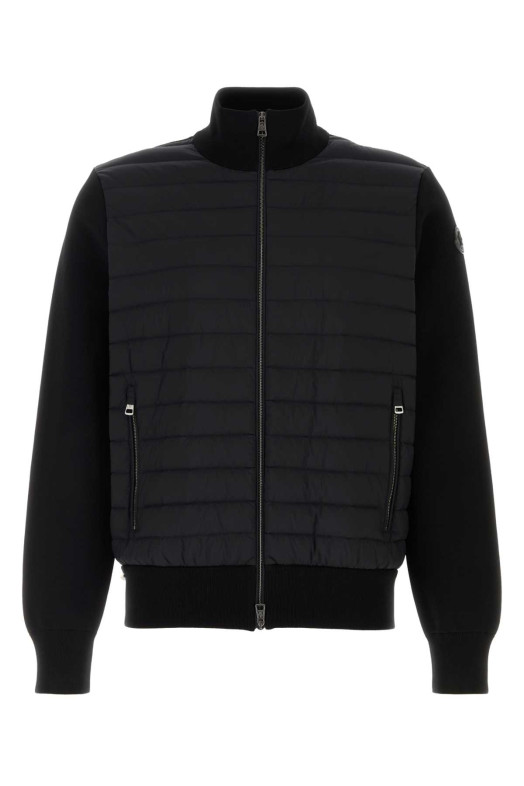 Чорна куртка з трикотажу та нейлону MONCLER (L10919B00022V9100)