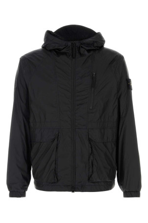 Black nylon windbreaker Black STONE ISLAND (L1S154100057S0163)