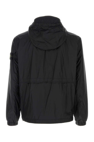 Black nylon windbreaker Black STONE ISLAND (L1S154100057S0163)