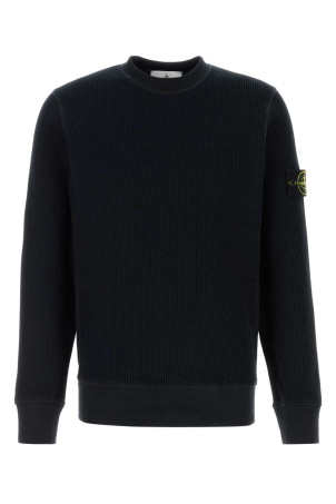 Бавовняна кофта темно-синього кольору Black STONE ISLAND (L1S156100056S0044)
