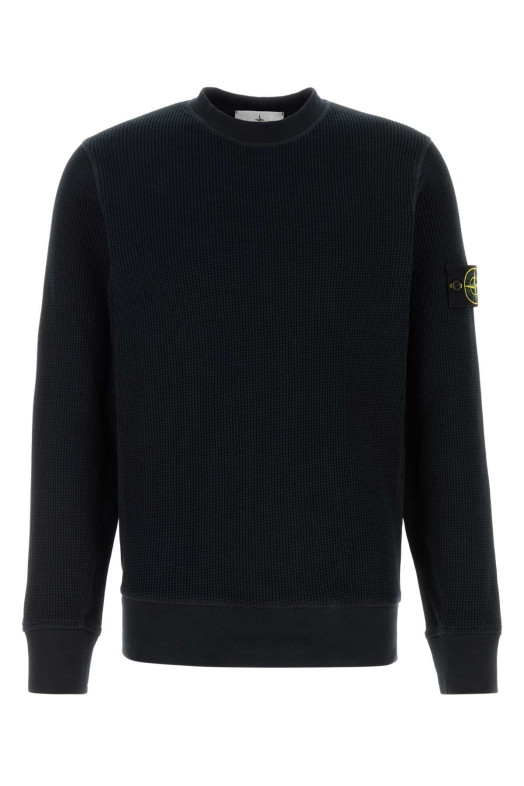 Бавовняна кофта темно-синього кольору Black STONE ISLAND (L1S156100056S0044)