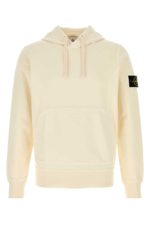 Бавовняна кофта кольору слонової кістки, біла, STONE ISLAND (L1S156100062S0051)