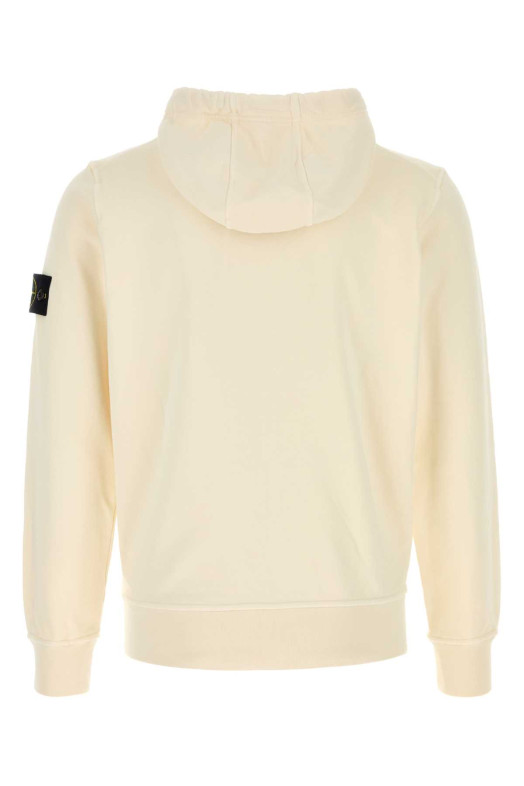 Бавовняна кофта кольору слонової кістки, біла, STONE ISLAND (L1S156100062S0051)