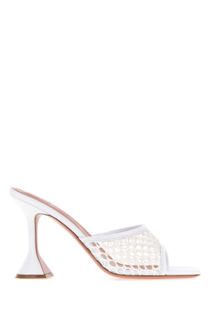 White leather and mesh Lupita Net mules White AMINA MUADDI (LUPITANETSLIPPER95)