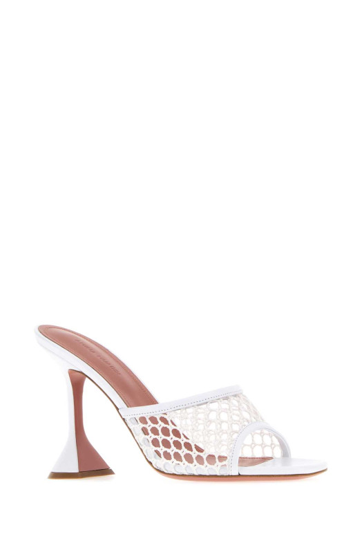 White leather and mesh Lupita Net mules White AMINA MUADDI (LUPITANETSLIPPER95)
