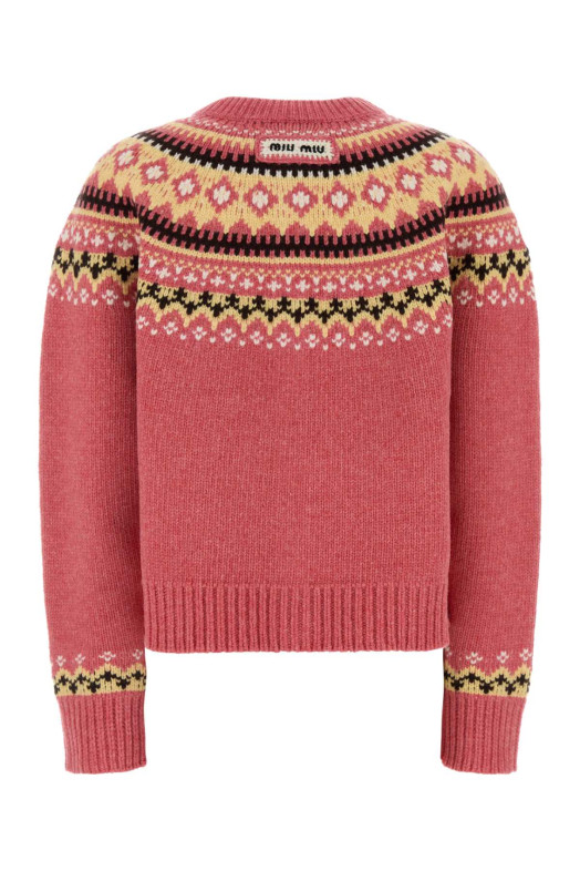 Dark pink wool oversize cardigan MIU MIU (MMF00ZSOOO18SI)