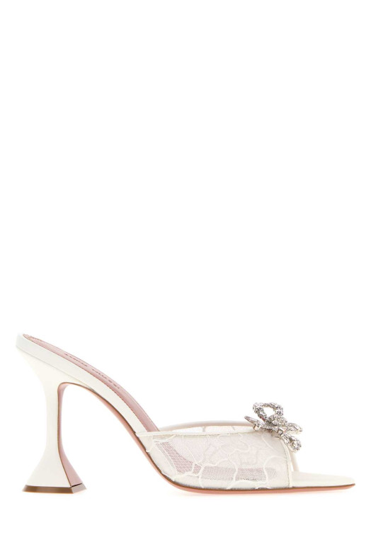 White lace Rosie mules Beige AMINA MUADDI (ROSIELACESLIPPER95)