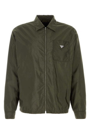 Olive green Re-Nylon shirt PRADA (SC847SOOO1WQ9)