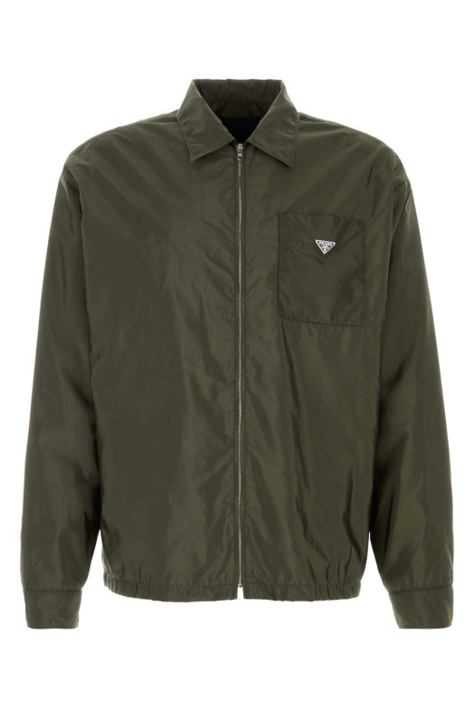 Olive green Re-Nylon shirt PRADA (SC847SOOO1WQ9)