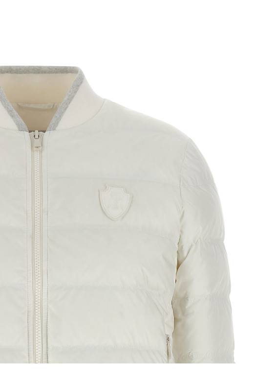 Куртка-пуховик з геральдичним гербом, біла BRUNELLO CUCINELLI MD5983309C1202