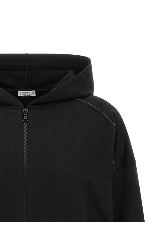 'Shiny Trims' hoodie Black