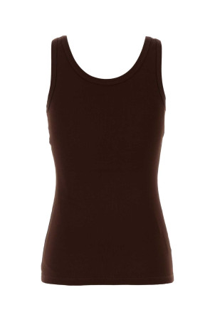 Chocolate cotton tank top PRADA (39576LSWMO14L0)