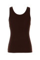 Шоколадно-бежева майка без рукавів PRADA (39576LSWMO14L0)