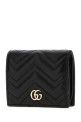 Black leather small GG Marmont wallet Black GUCCI (466492AAFAX)