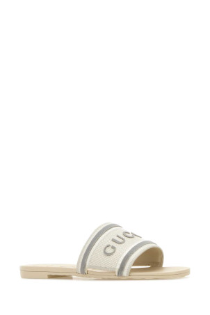 White canvas slippers GUCCI (854805FAFSL)