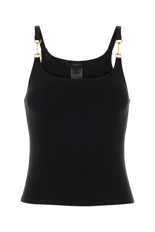 Black stretch crepe top Black GUCCI (872686XUAPP)