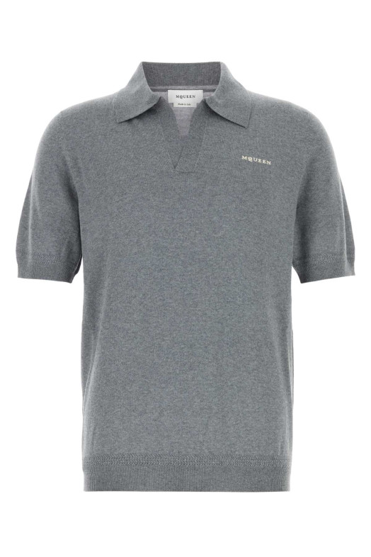 Grey wool polo shirt ALEXANDER MCQUEEN (875478Q1BHG)