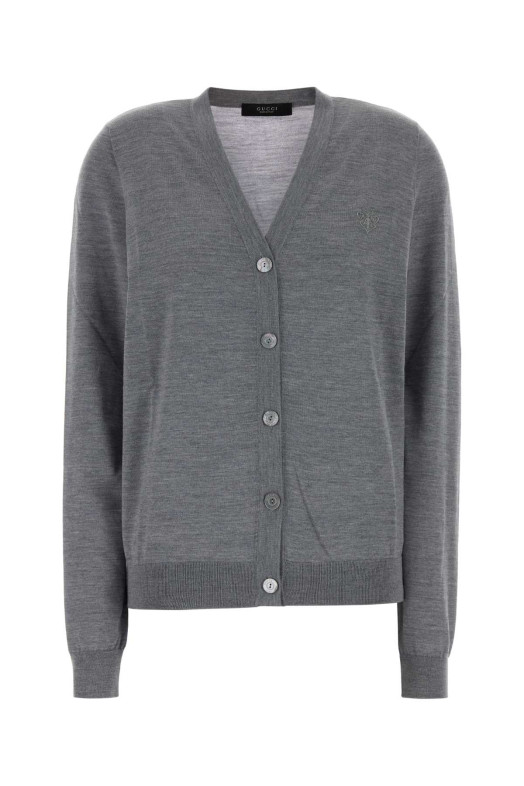 Grey wool cardigan GUCCI (A002GVXKFQJ)