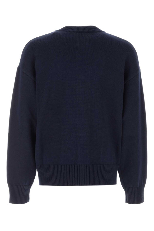 Navy blue wool blend cardigan AMI (UKC381KN0156)