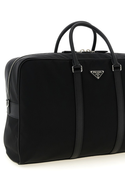Дорожня сумка з матеріалу Re-Nylon та Saffiano, чорна PRADA 2VC042VOOO2DMHF0002