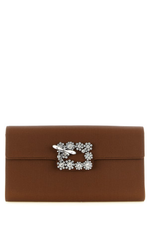 'Envelope Flap Dragonfly Flow' clutch  Brown
