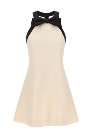 Valentino Garavani crêpe couture dress Black-grey
