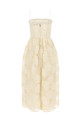 'Flower Mesh Midi' dress White