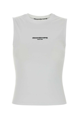 Біла майка з еластичної бавовни, біла, ALEXANDER WANG (1CC3261360)