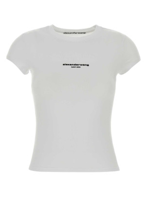 Біла еластична бавовняна футболка ALEXANDER WANG (1CC3261361)