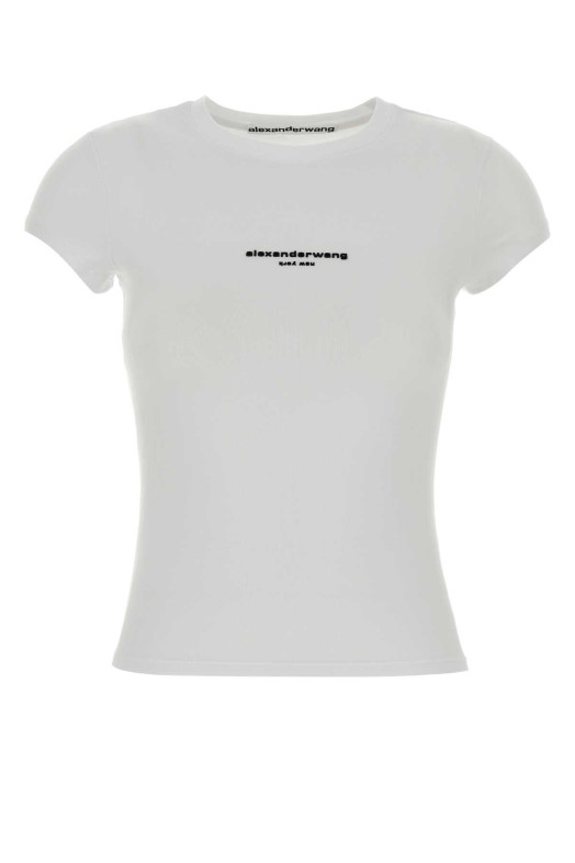 Біла еластична бавовняна футболка ALEXANDER WANG (1CC3261361)