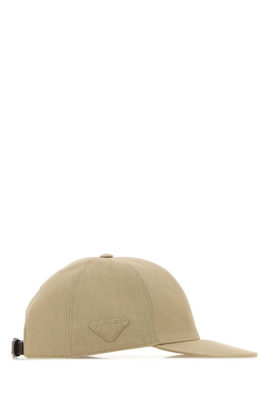 Бейсболка з льону пісочного кольору PRADA (2HC5042F7Z)