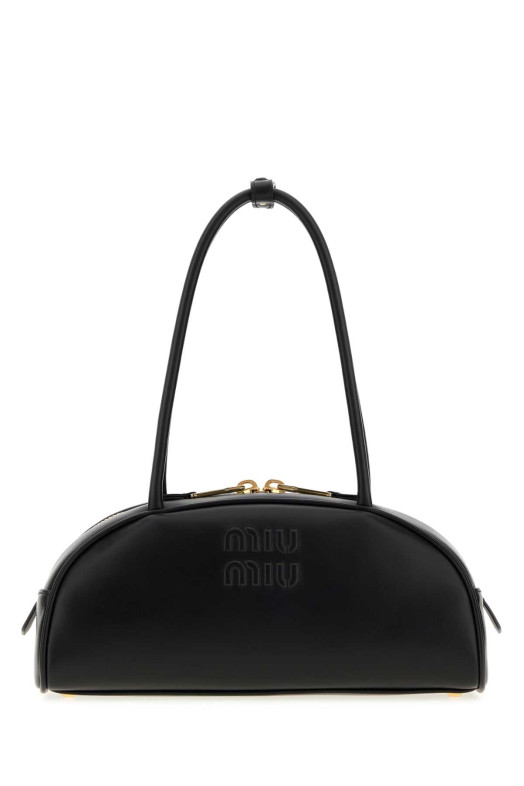 Чорна шкіряна сумка через плече «Beau» від MIU MIU (5BB1932CRW)