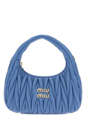 Cerulean blue nappa leather Wander handbag MIU MIU (5BC125VOOYAN88)