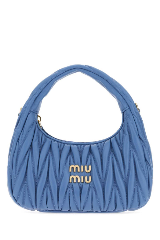 Cerulean blue nappa leather Wander handbag MIU MIU (5BC125VOOYAN88)