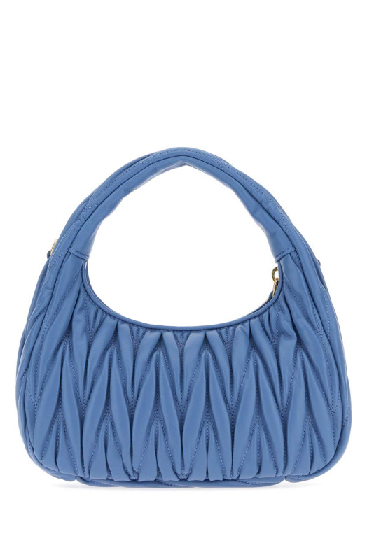 Cerulean blue nappa leather Wander handbag MIU MIU (5BC125VOOYAN88)