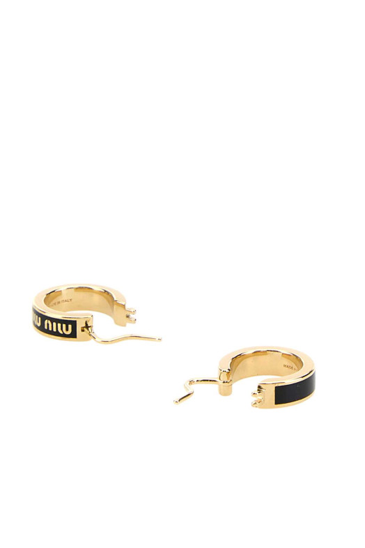 Золоті металеві сережки Black MIU MIU (5IO1032F6T)