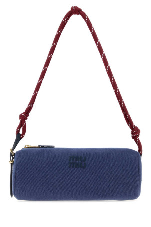Navy blue gabardine shoulder bag MIU MIU (5NE8532IA7)