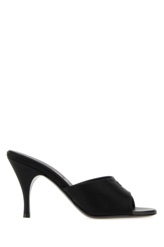 Black satin mules Black MIU MIU (5XX684FD085049)